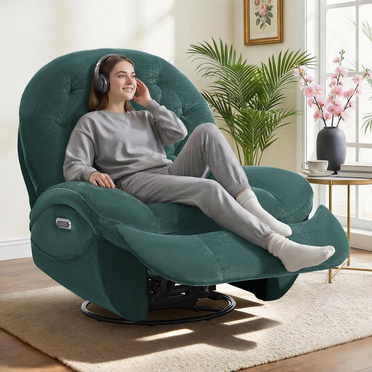 Green Power Swivel Rocker Recliner