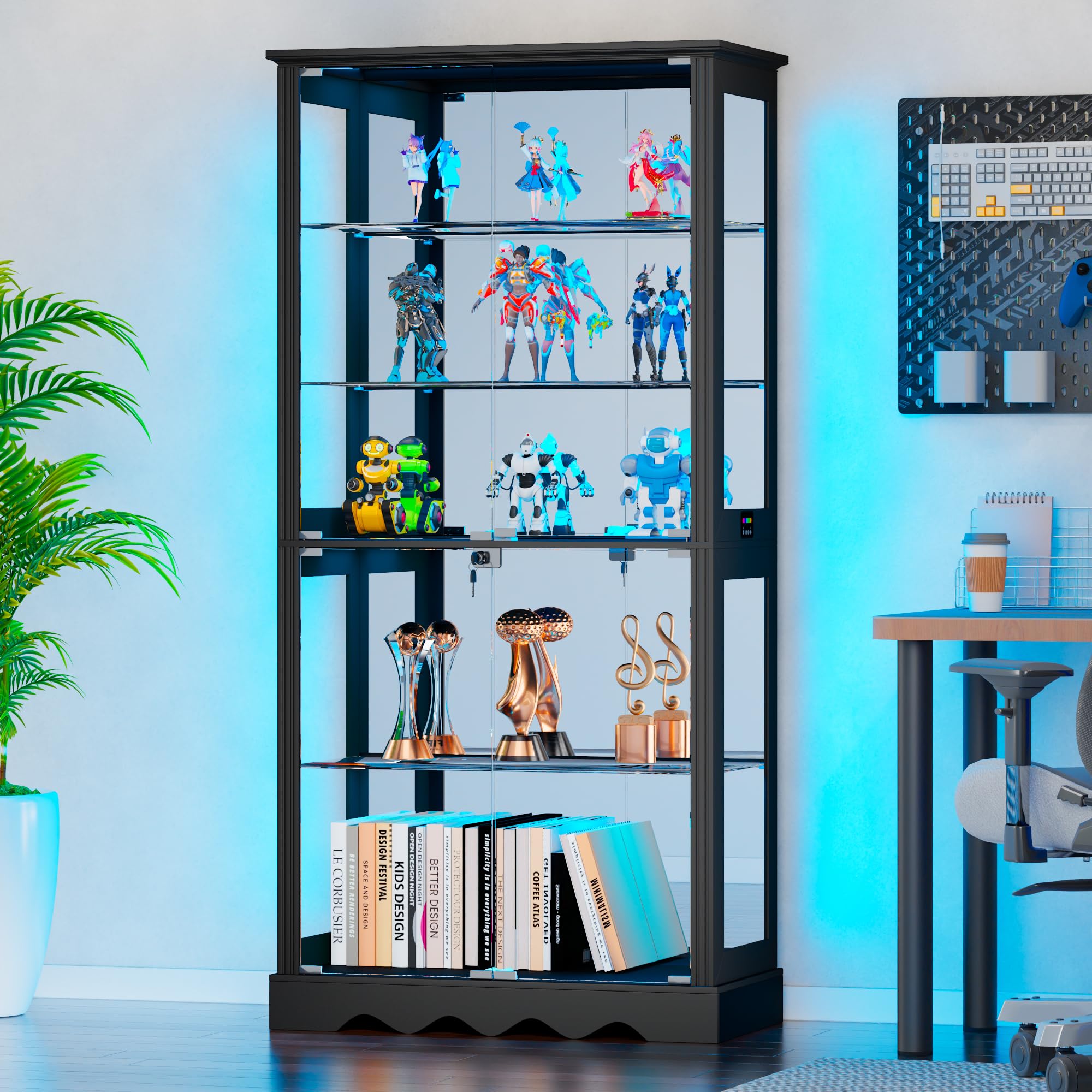71" Glass Display Cabinet with RGB Lights