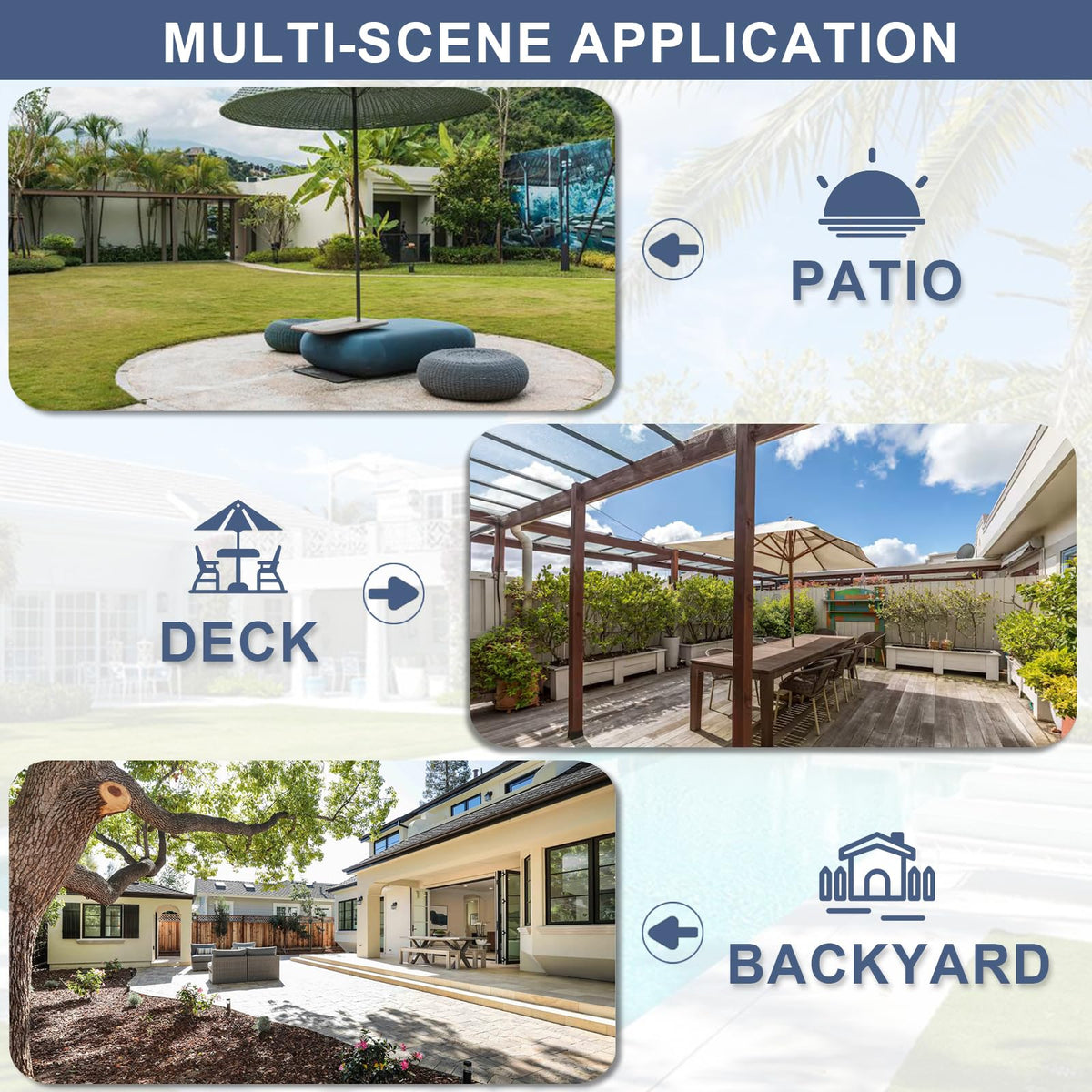 ALAULM 5 Piece Patio Dining Set All-Weather Wicker Outdoor Furniture Set w/Tempered Glass Tabletop, Removable Cushions and Umbrella Hole for Patio, Backyard, Garden, Poolside（Navy）