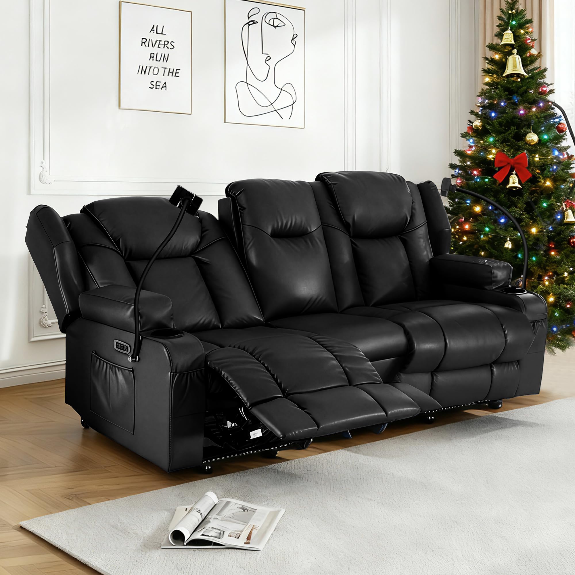 Power Recliner Loveseat with Massage & Heat