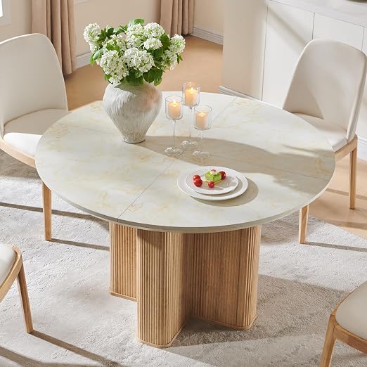 47" Round Fluted Dining Table