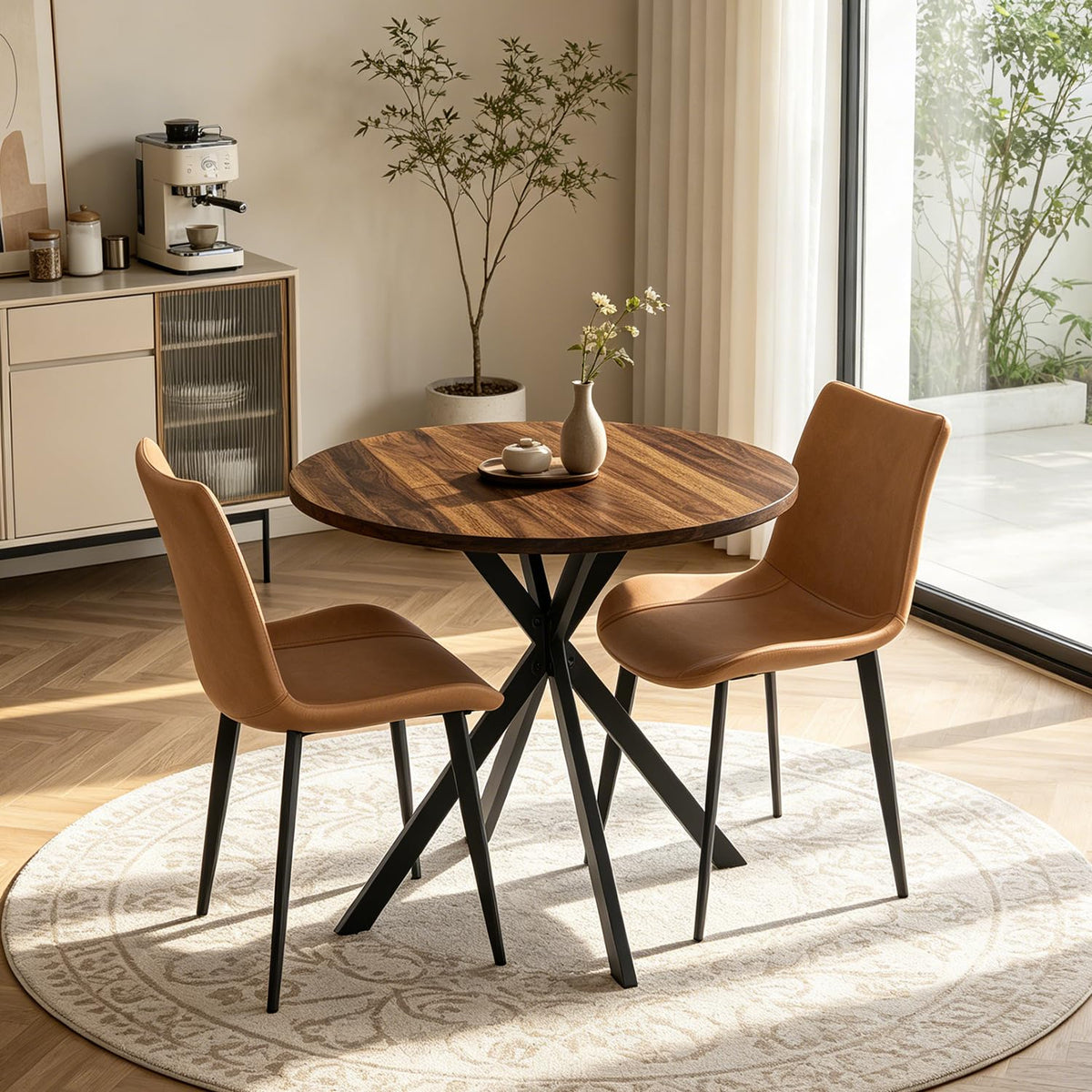 Round Dining Table Set for 2