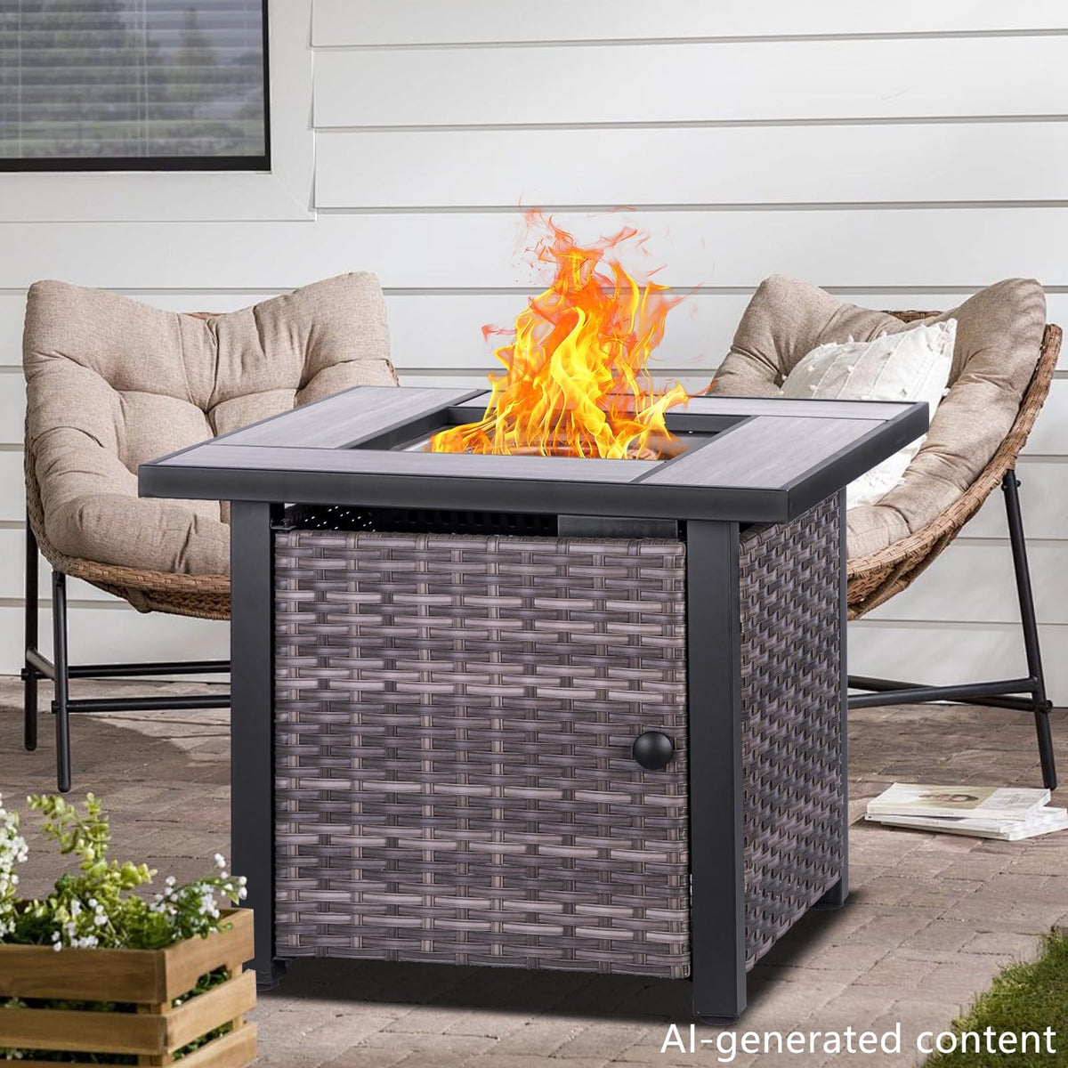 Ceramic Propane Fire Pit Table