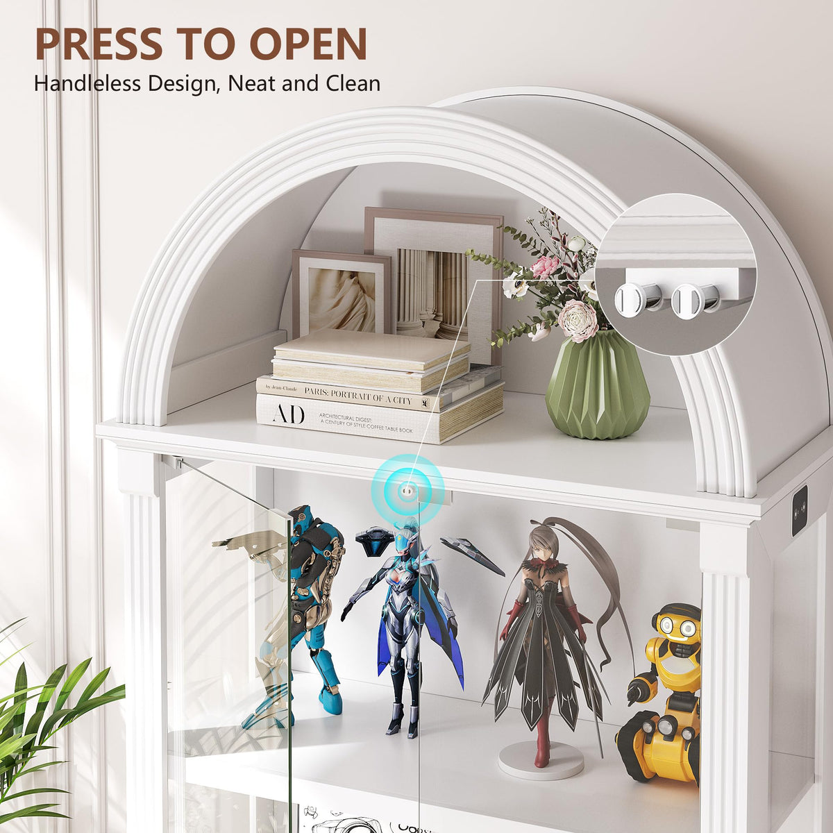 Dystler Curio Cabinet with Glass Doors & LED Lights