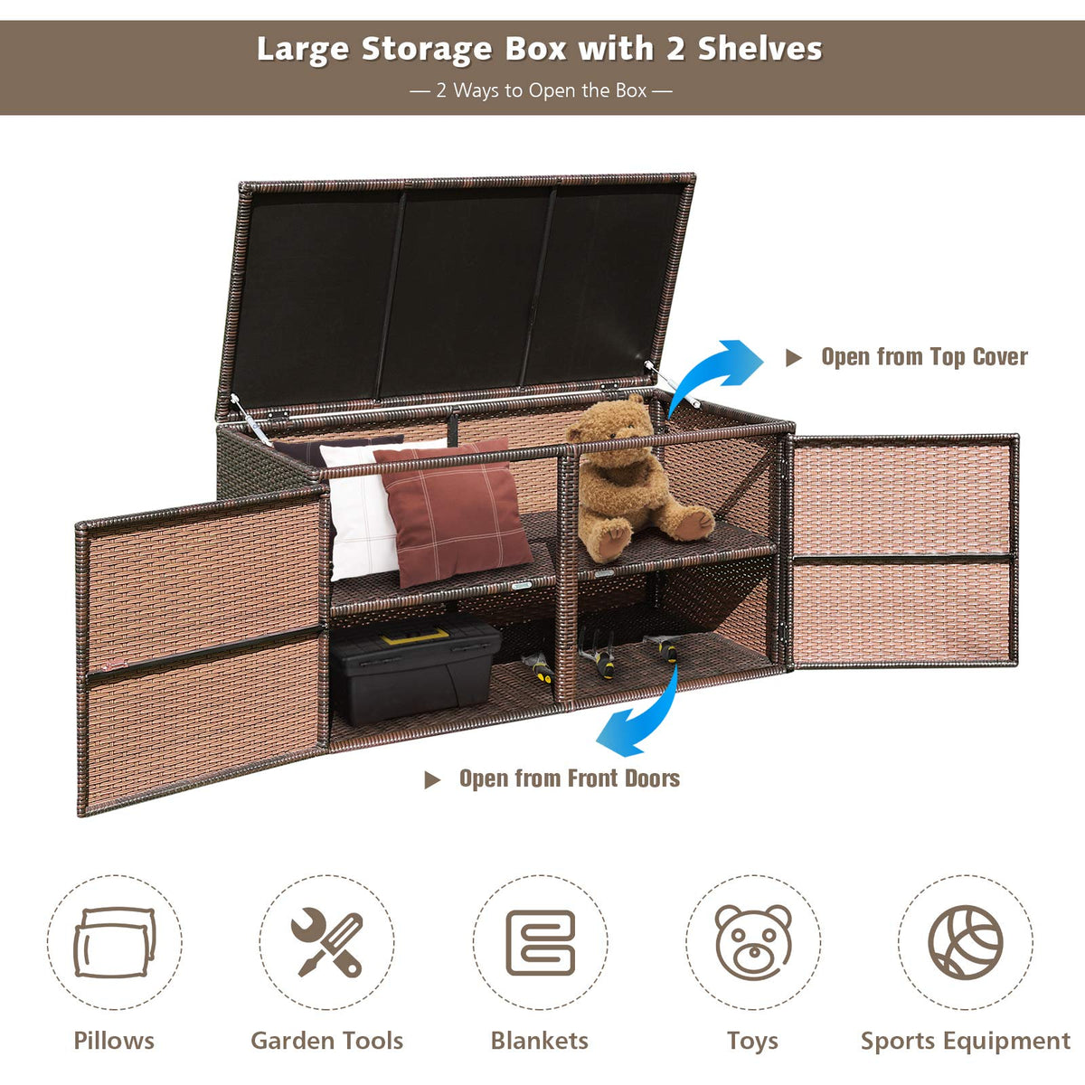 73-Gallon Wicker Deck Box