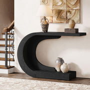 C-Shaped Console Table, Mid-Century Modern Entryway Accent Table