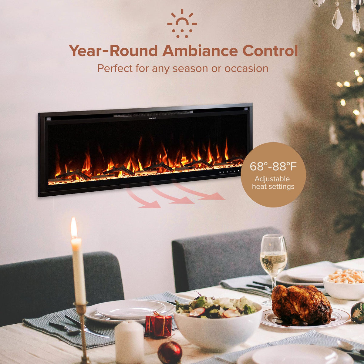 Slim Smart Linear Electric Fireplace