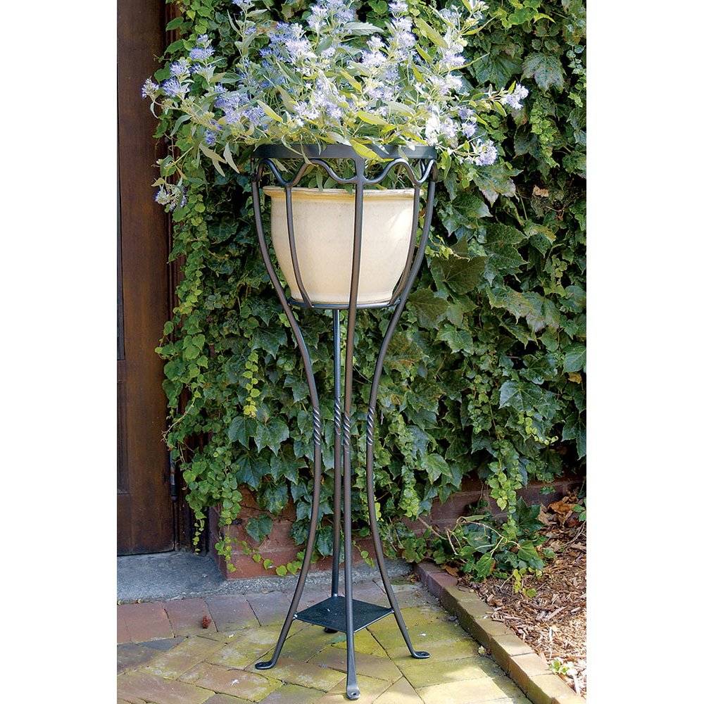 Achla VPS-04 Designs Verandah Wrought Iron Displaying Pots, Metal Plant Stand, Graphite