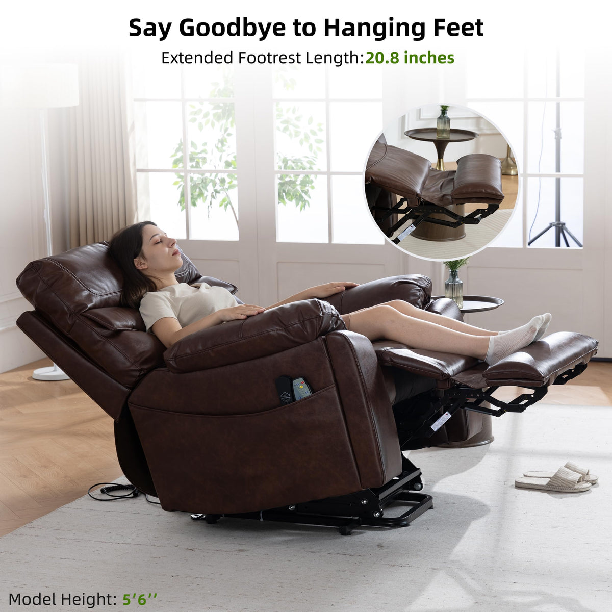 400LBS Oversized Power Lift Recliner with Extended Footrest For Big/Tall
