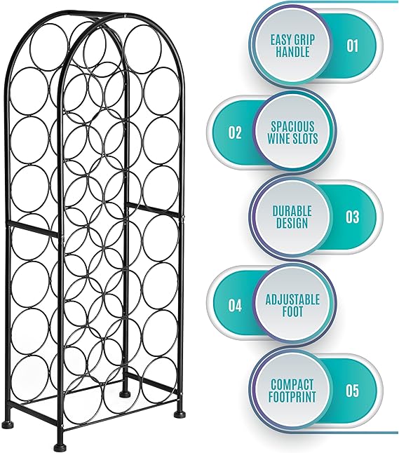 Freestanding Metal Wine Rack – 23 Bottle