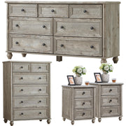 4-Piece Farmhouse Bedroom Set with Dressers & Nightstands