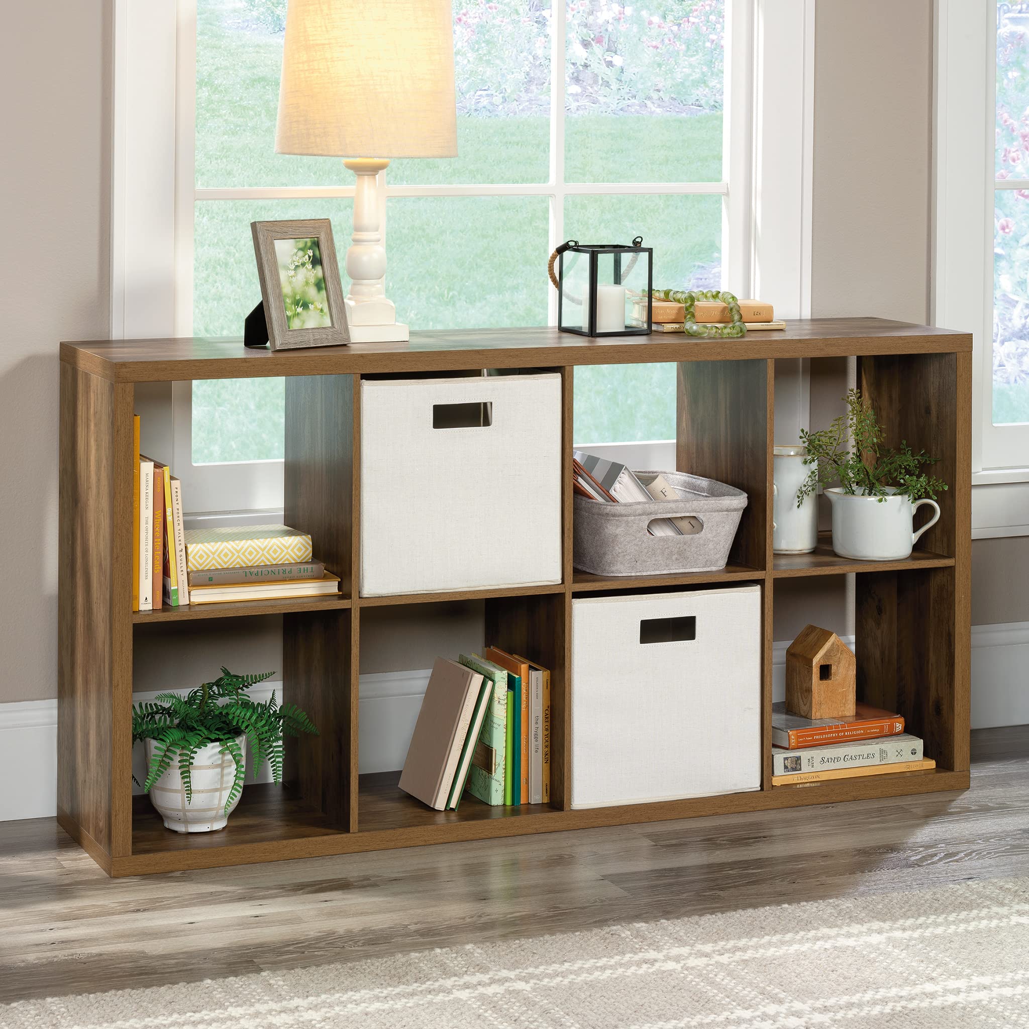 Sauder Miscellaneous Storage 8-Cube Organizer Storage Bookcase/Pantry cabinets, Rural Pine Finish