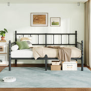 Twin Metal Daybed Frame with Roman Column Headboard