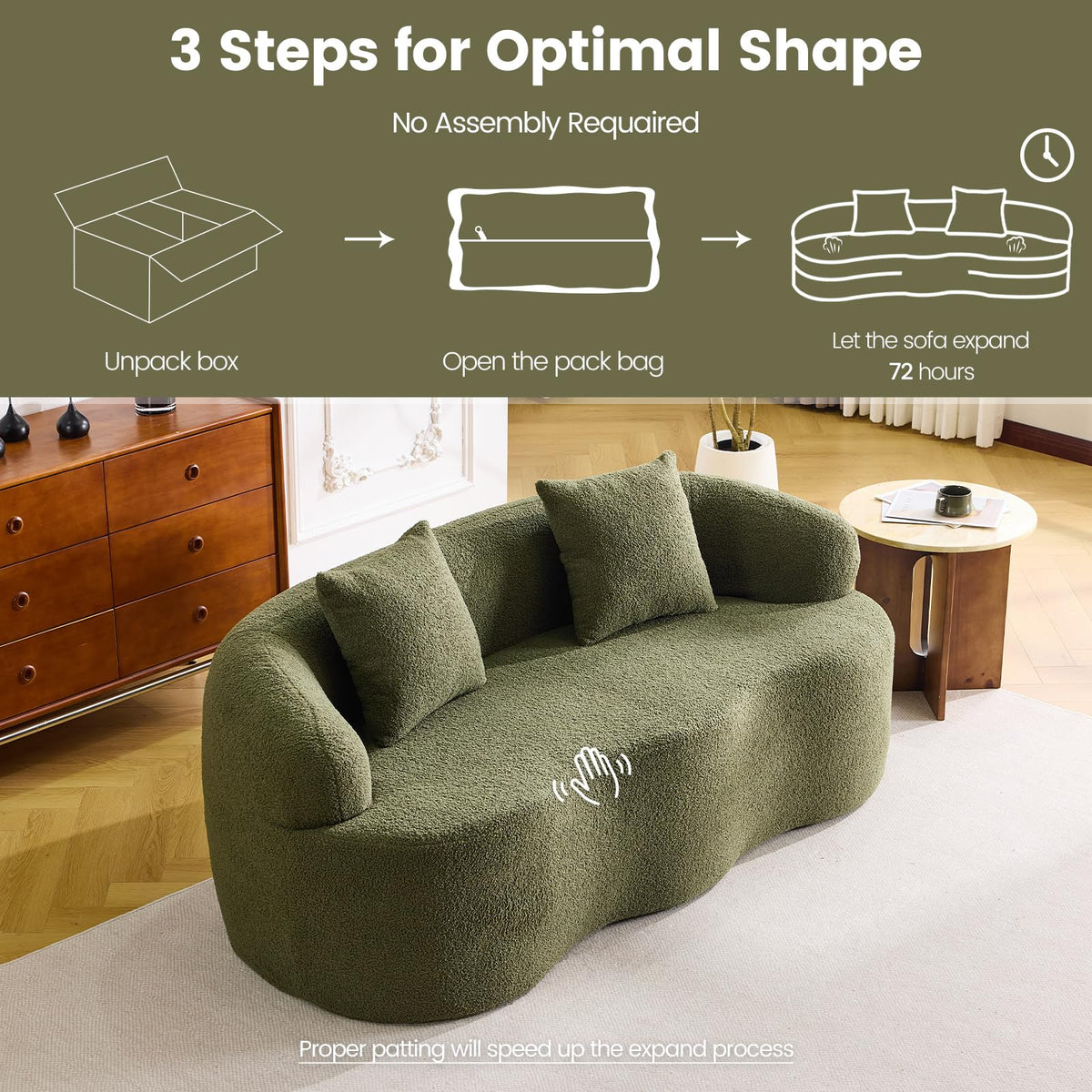 Curved Teddy Loveseat