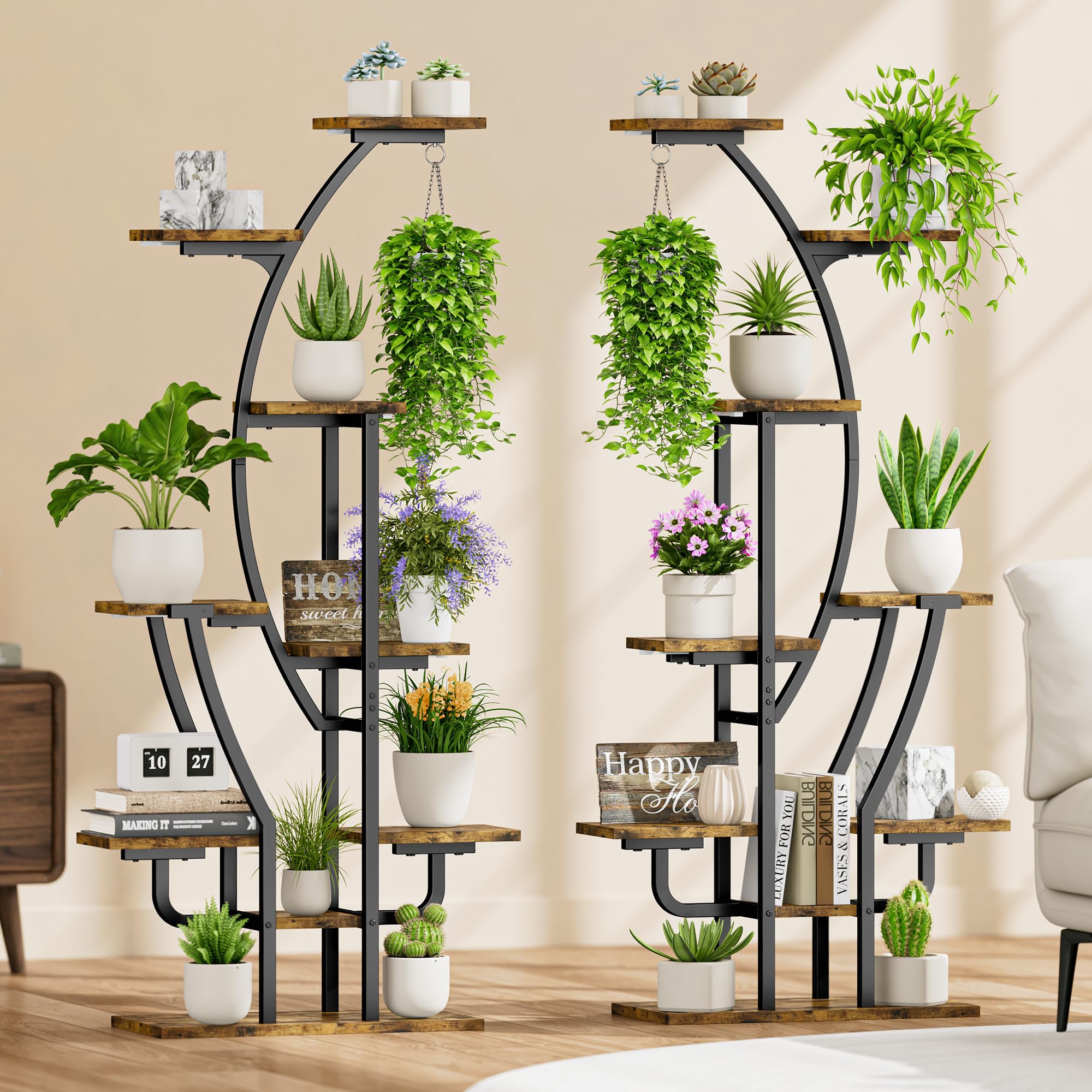 9-Tier Corner Plant Stand with Grow Lights