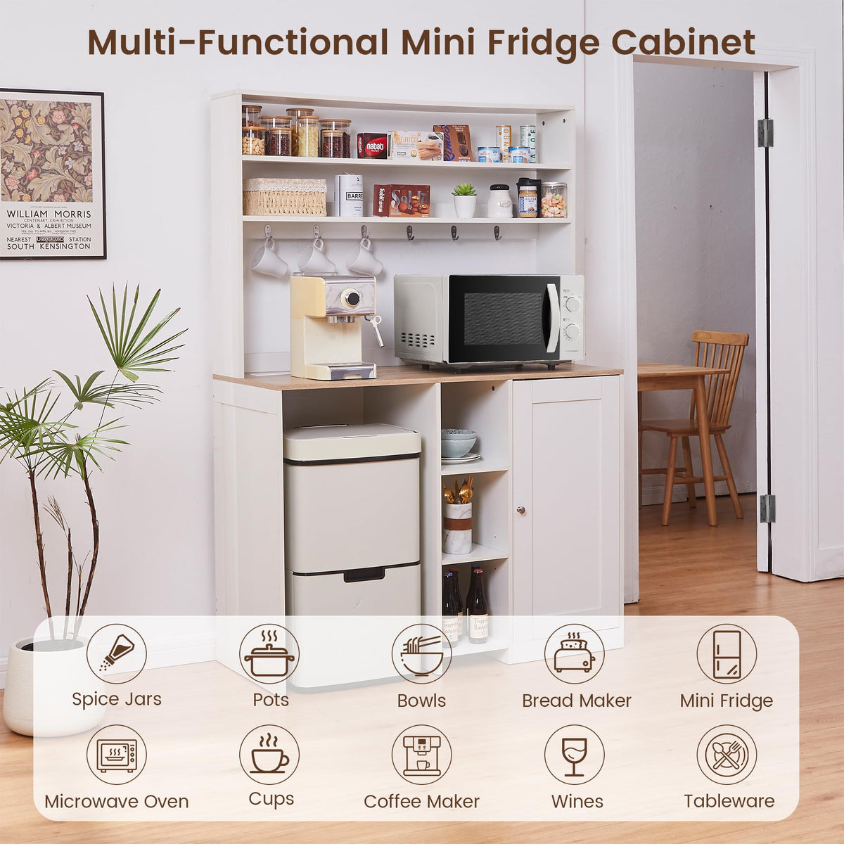 White Mini Fridge Bar Cabinet