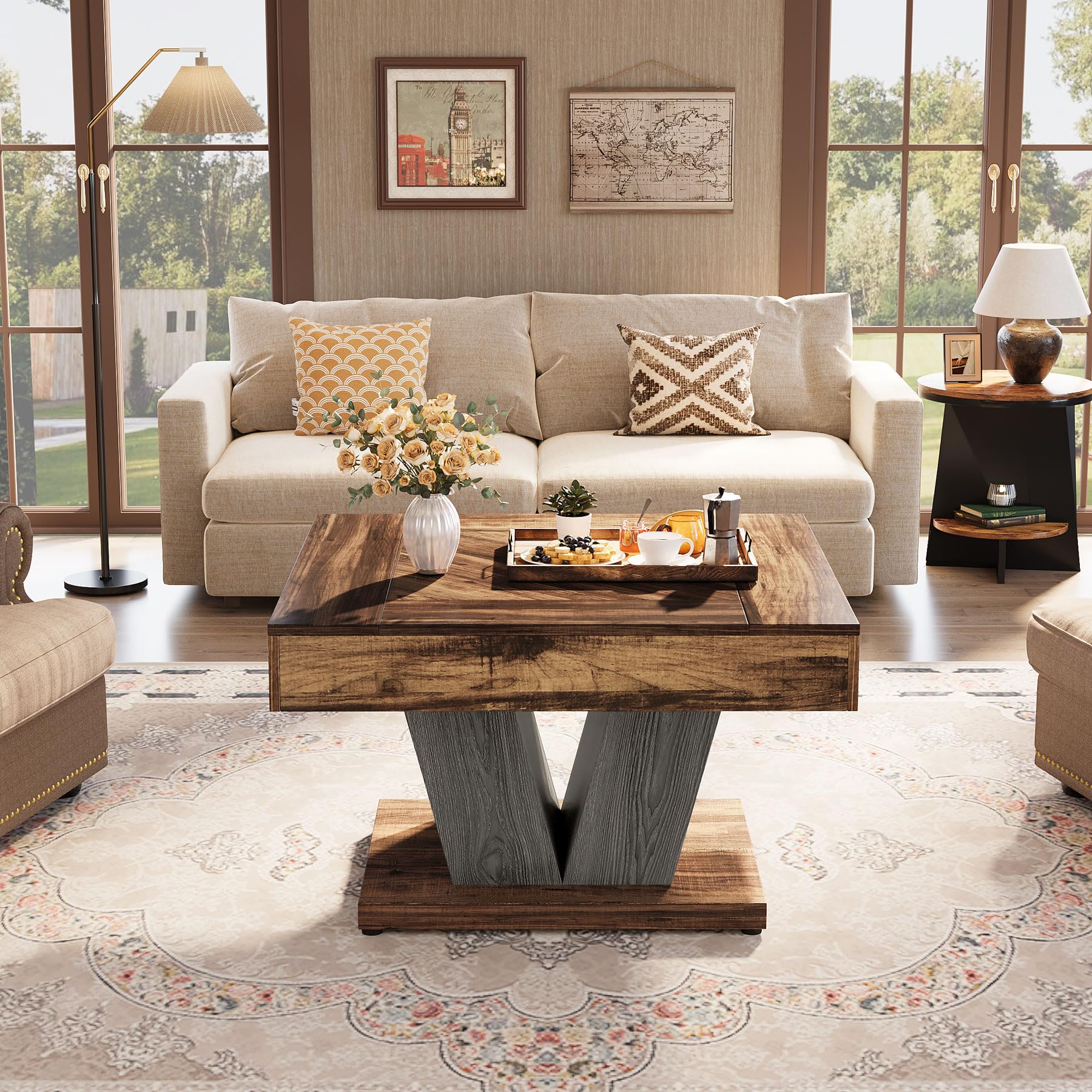 Square Coffee Table for Living Room