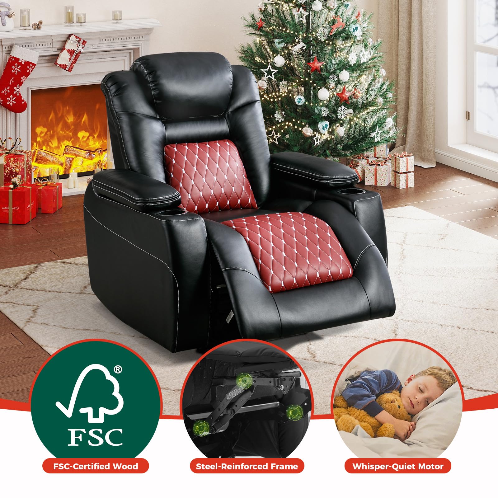 Power Recliner Chair with Adjustable Headrest