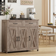 Homhedy Coffee Bar Storage Cabinet with Drawers, Kitchen Buffet Cabinet
