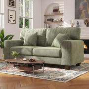 AURACOVA Chenille Loveseat Sofa, Beige, Modern Couch for Living Room, Green