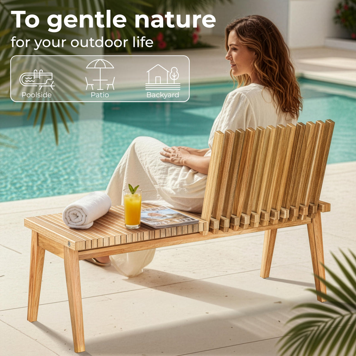 3-in-1 Acacia Wood Bench