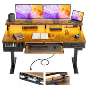 Electric Standing Desk with Drawers