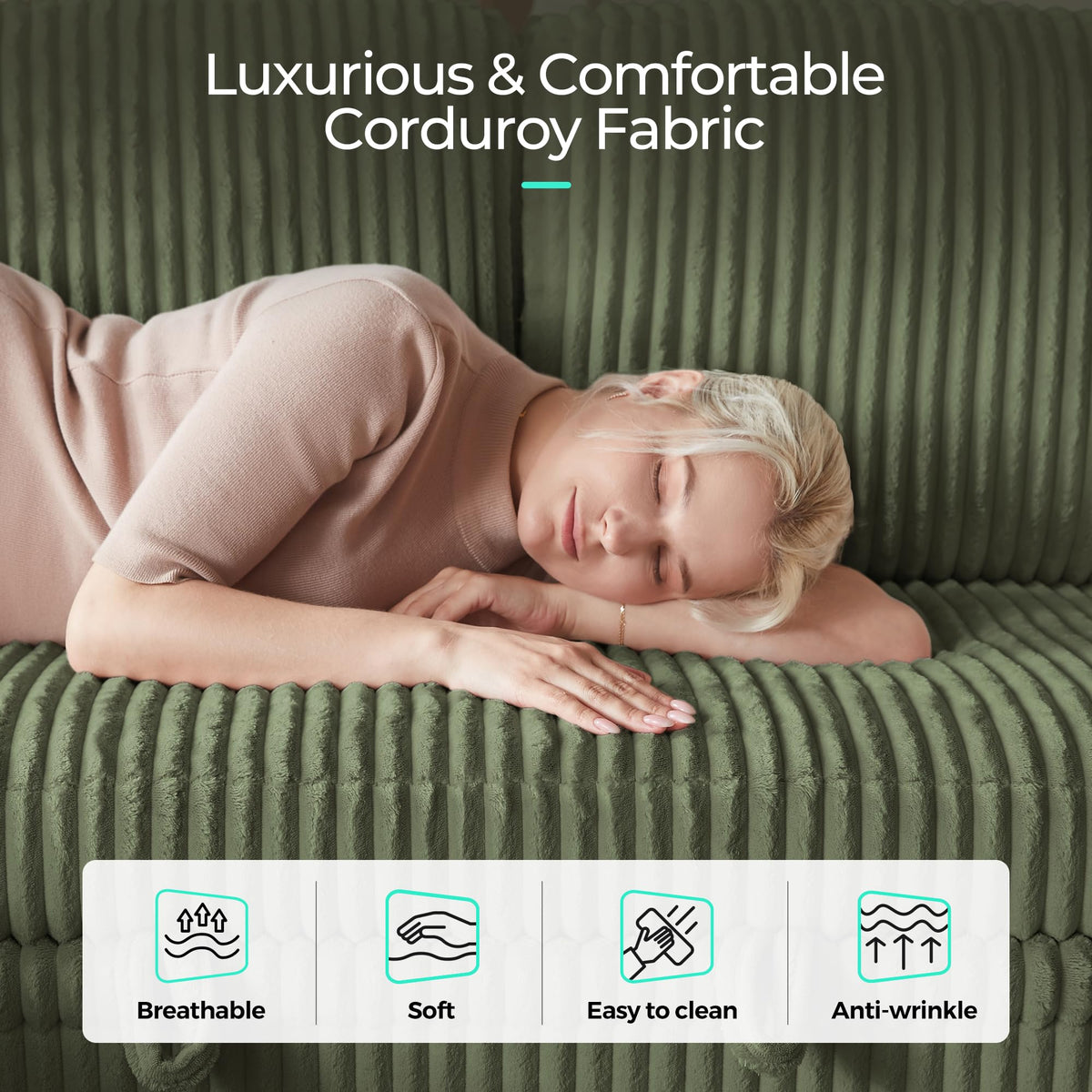 Corduroy Pull-Out Loveseat