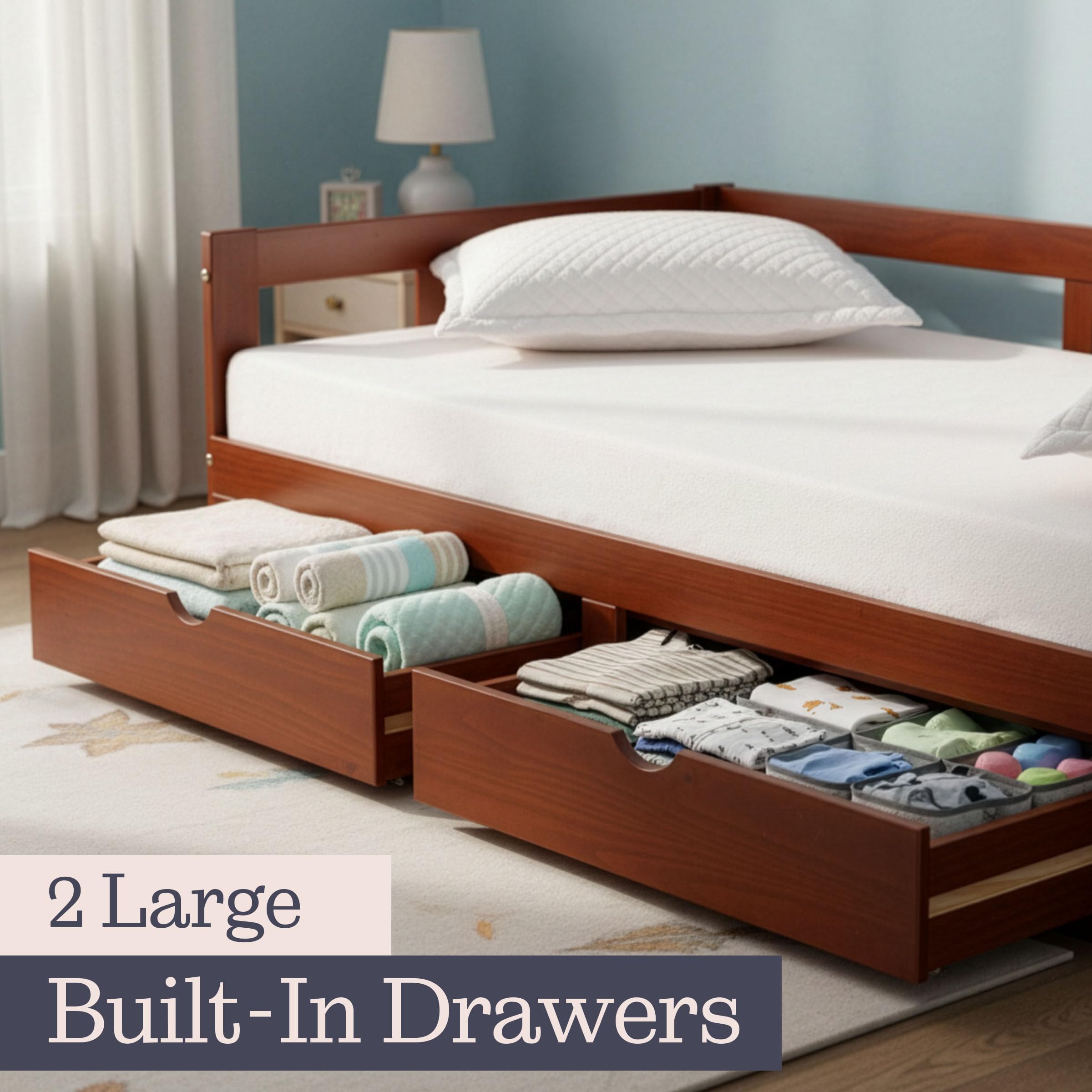 Twin to King Extendable Daybed with Trundle & Storage Drawers