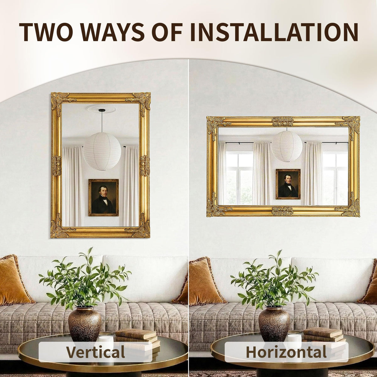 Ornate Gold Baroque Wall Mirror