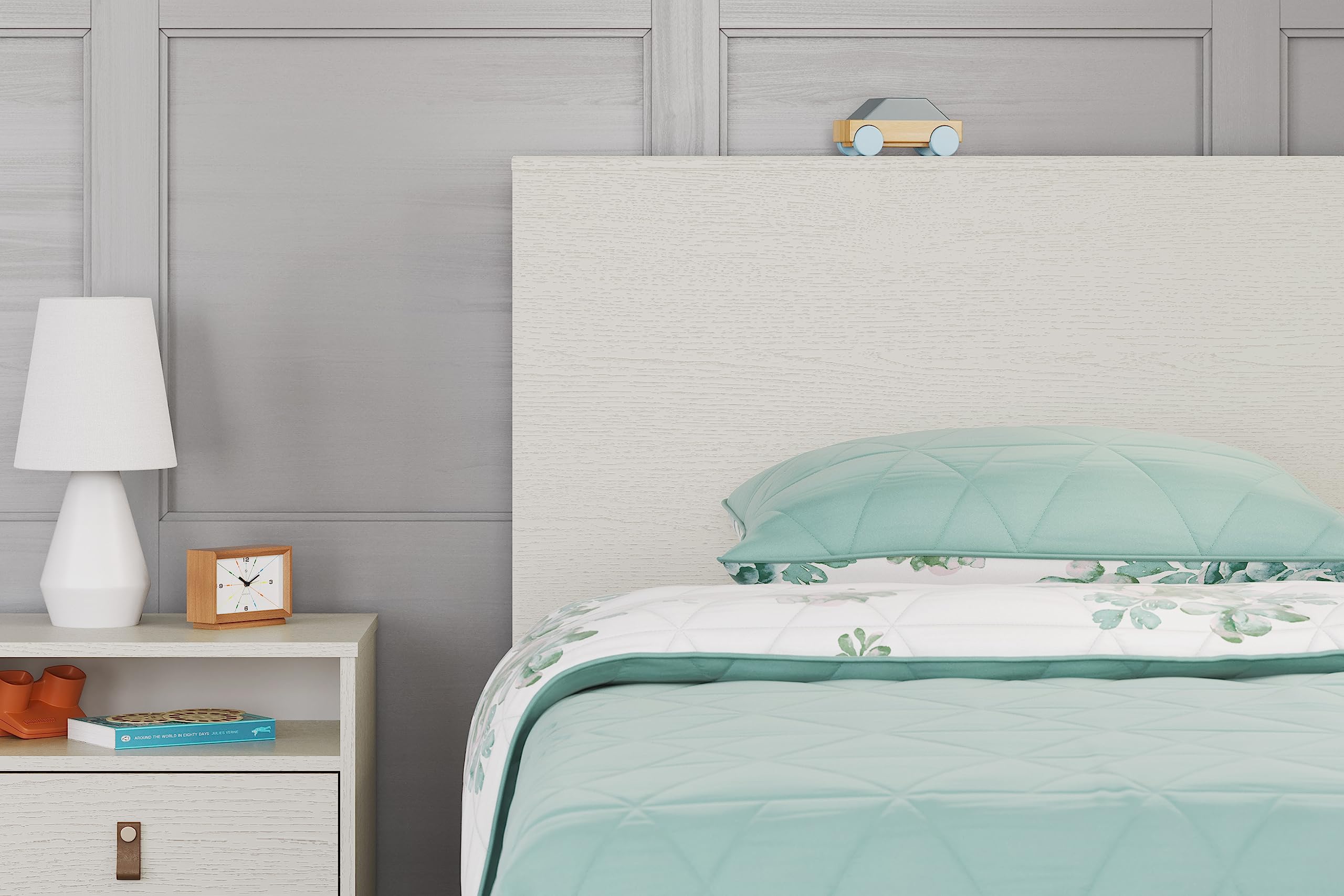 Signature Design by Ashley Aprilyn Twin Bookcase Headboard, Whitewash