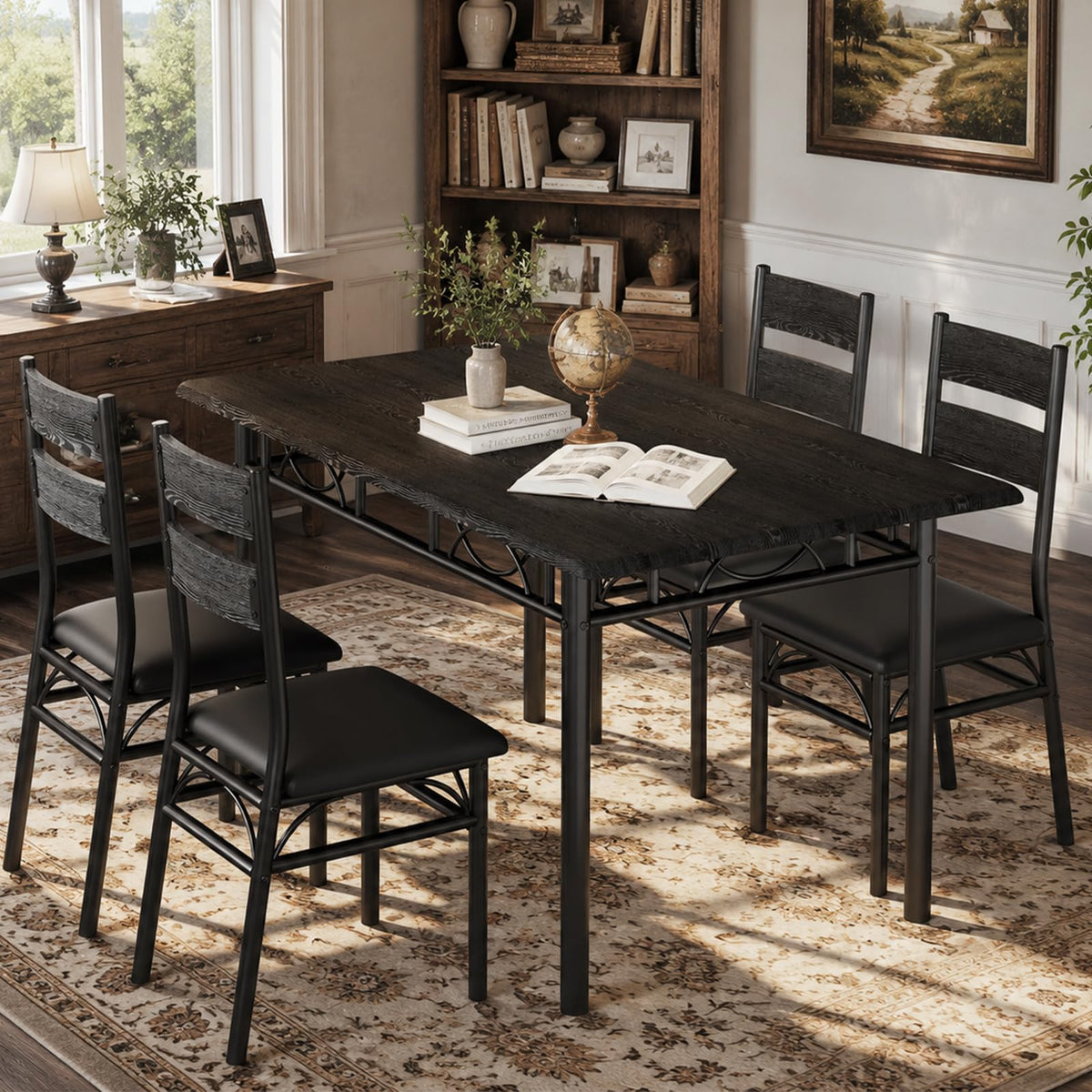 IDEALHOUSE 5 Piece Dining Table Set for 4, Rectangular Kitchen Table Set