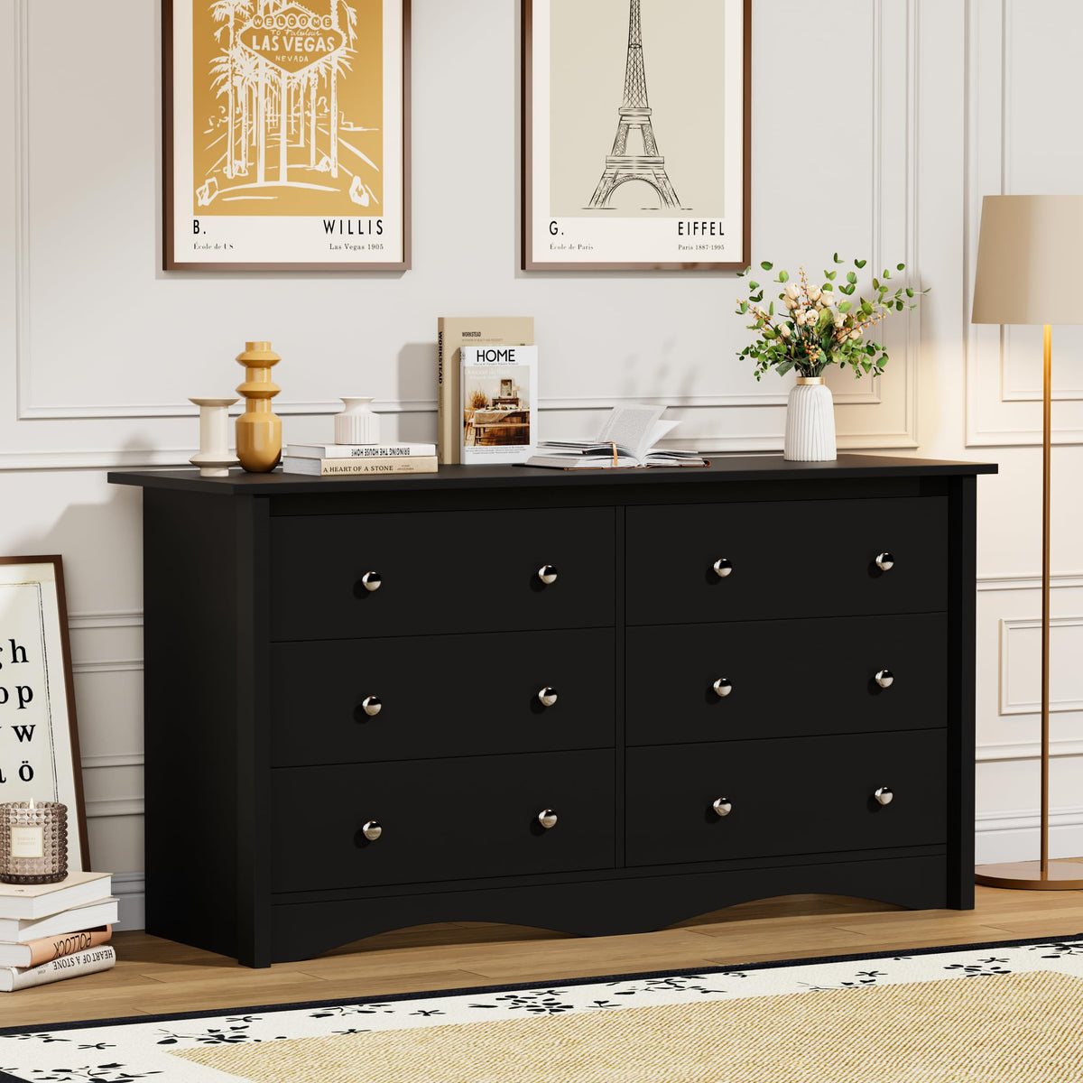 6-Drawer Wood Dresser