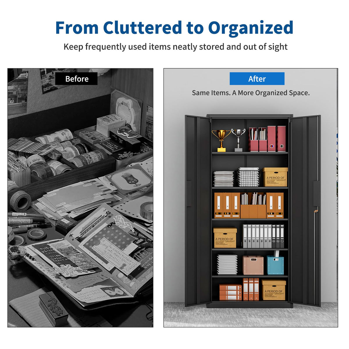 Black Steel Locking Storage Cabinet