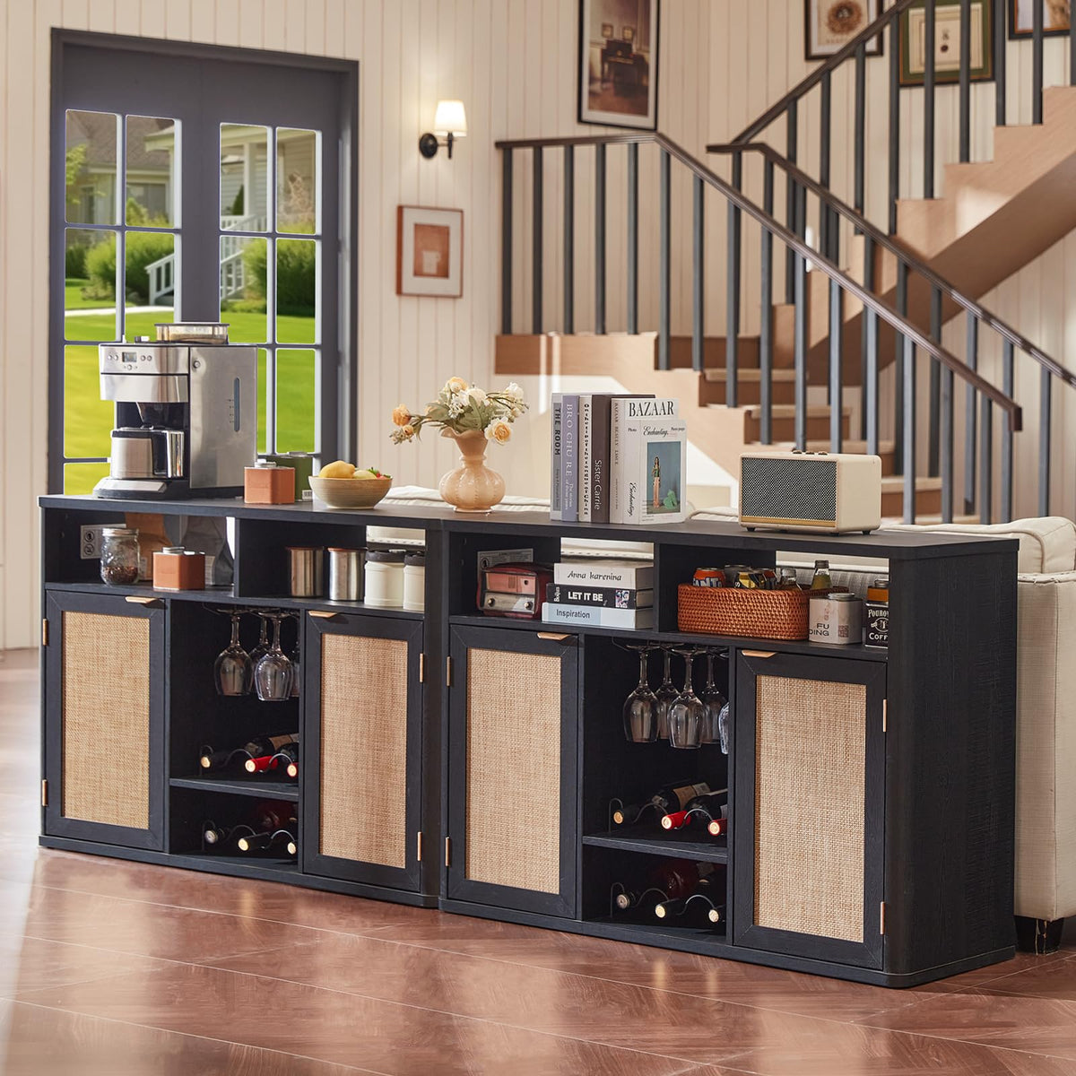 Rattan Wine Bar Cabinet