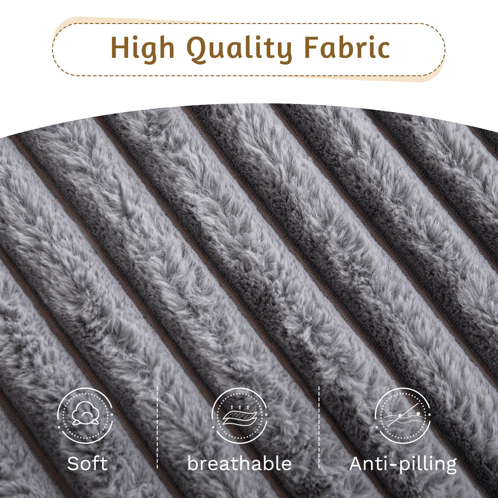 6-Inch Full Size Futon Mattress – Faux Fur, Foam Fill