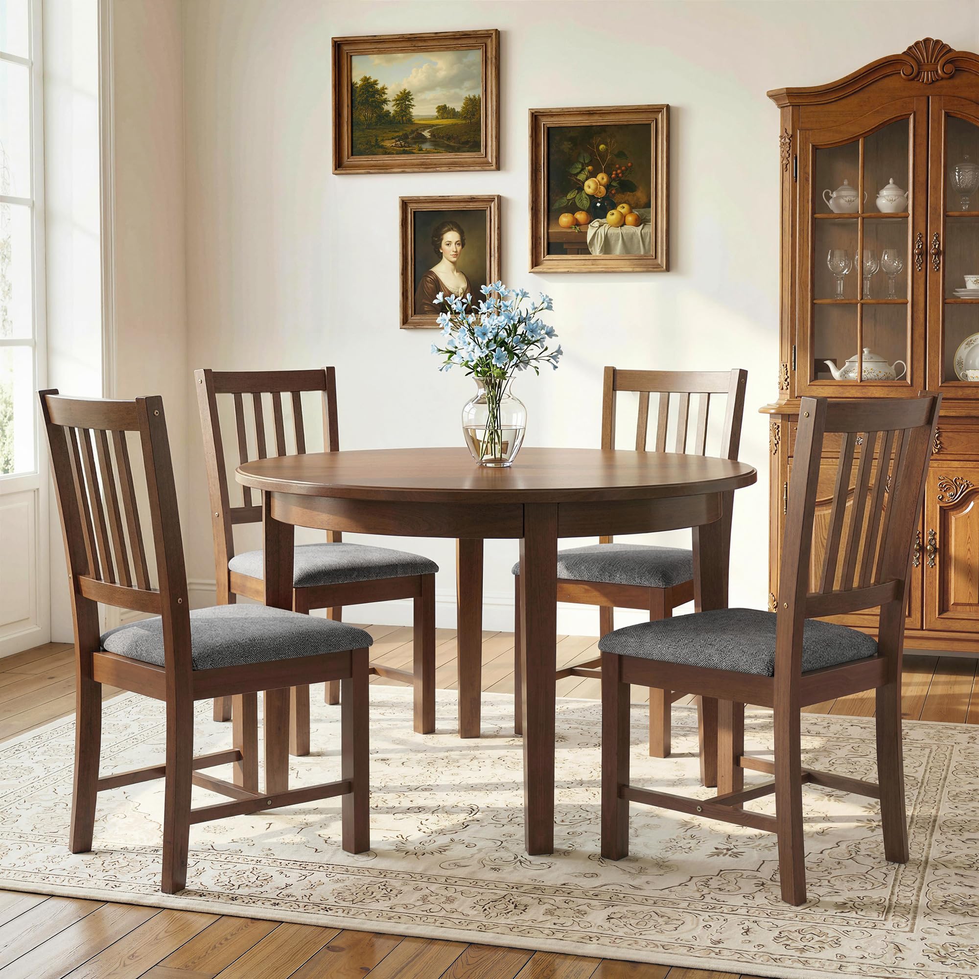 Mid-Century Upholstered Dining Chairs, Set of 2