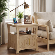 Farmhouse Nightstand with Charging Station