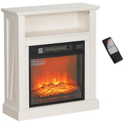 HOMCOM 27" Freestanding Electric Fireplace with Mantel Surround White