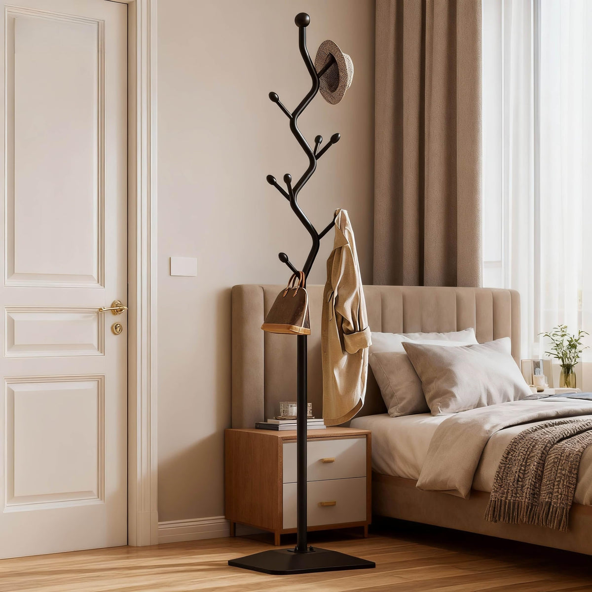 8-Hook Metal Coat Rack