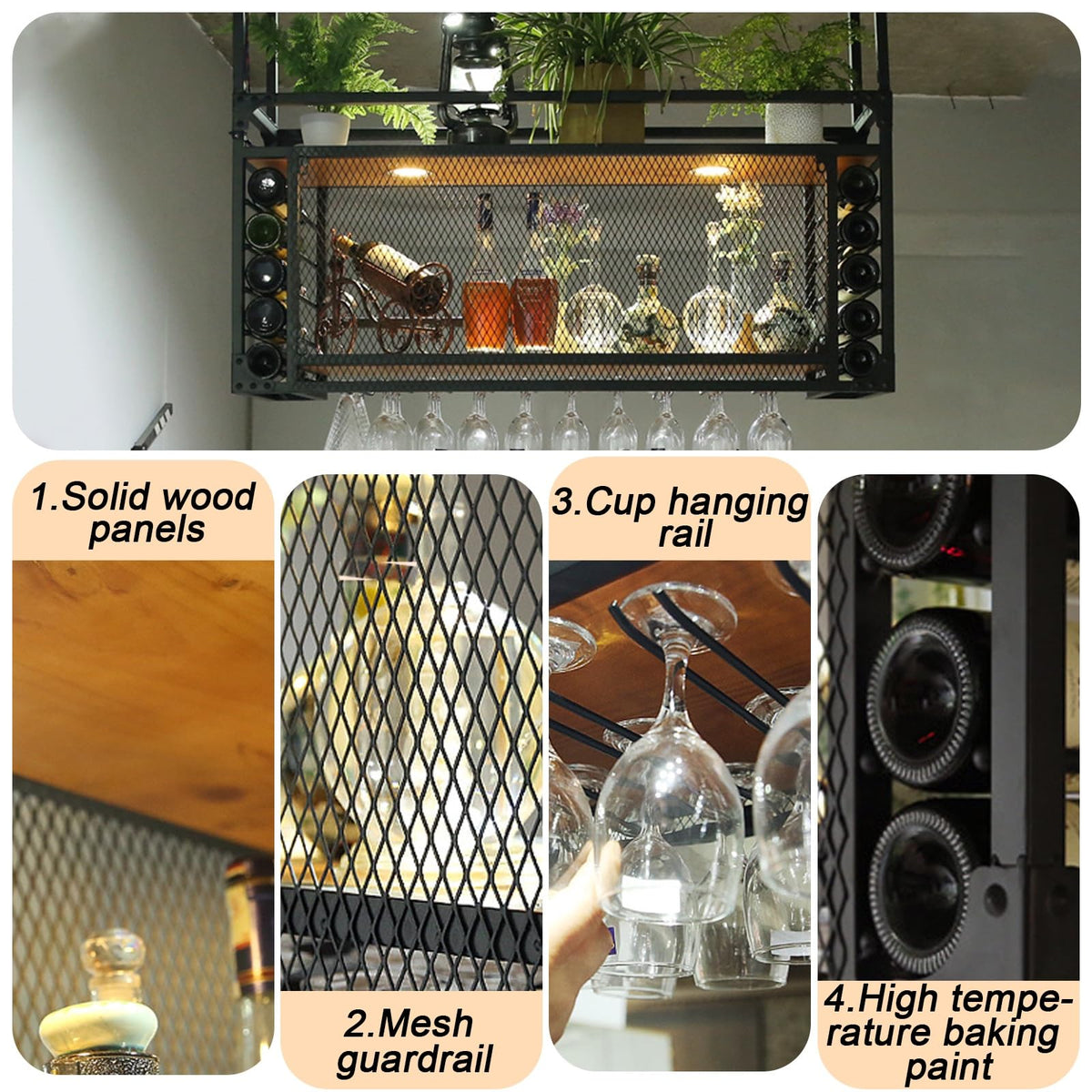 Wall-Mounted Iron Wine Rack