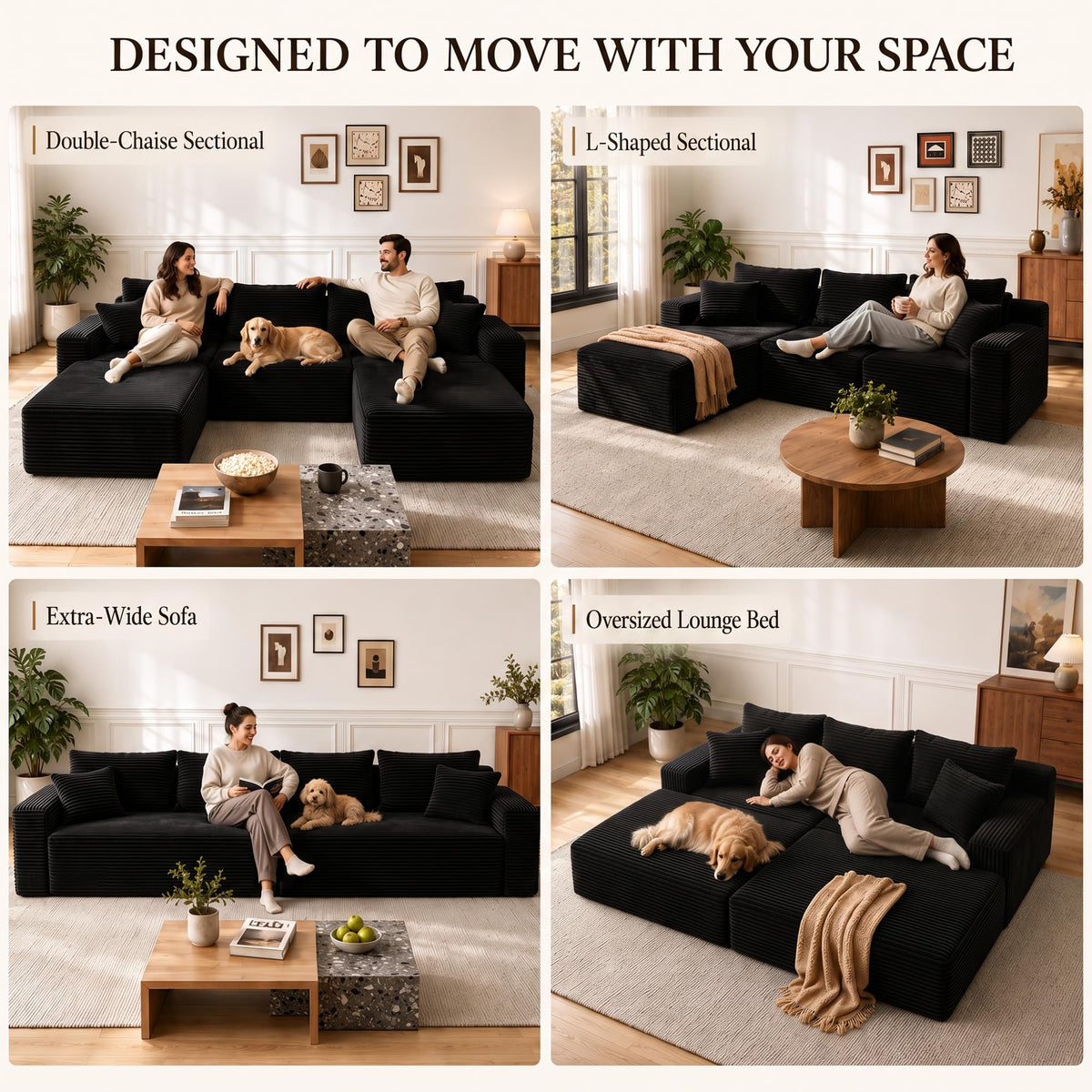 Corduroy Modular Sectional Sofa