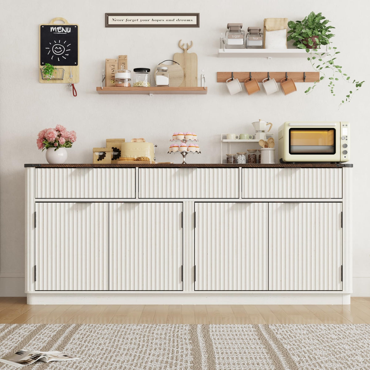 Fluted Sideboard with Drawers