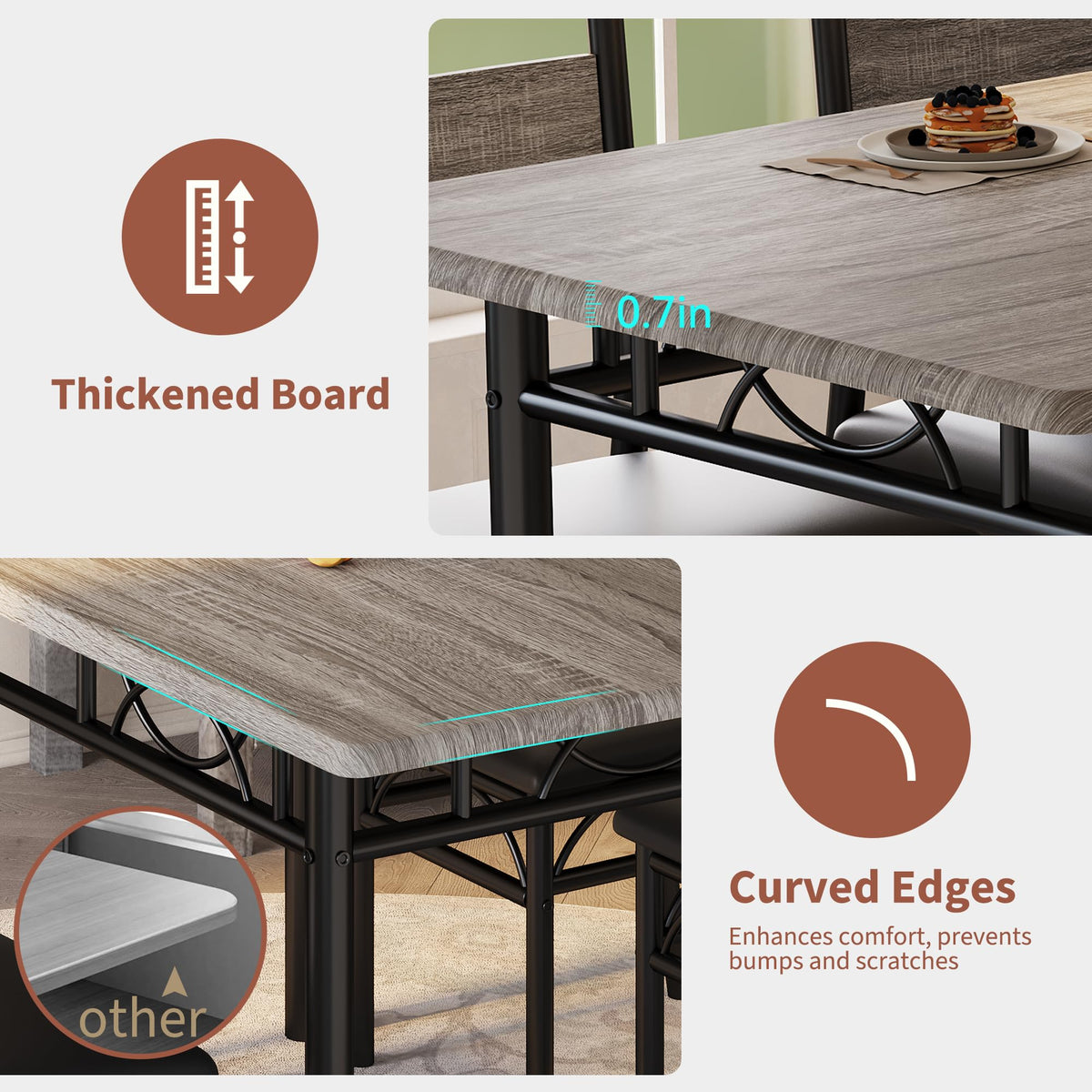 5-Piece Industrial Dining Set
