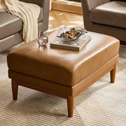 Camel Leather Ottoman