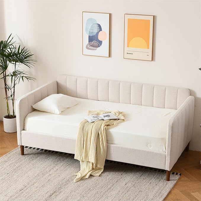 Twin Upholstered Daybed with Adjustable Backrest