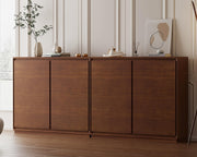 LKTART Mid Century Modern Sideboard Buffet Cabinet, Narrow Walnut Sideboard,Wood Storage Cabinet Credenza with 2 Doors for Living Room, Kitchen, Entryway, Hallway(9.25" D*39" L)