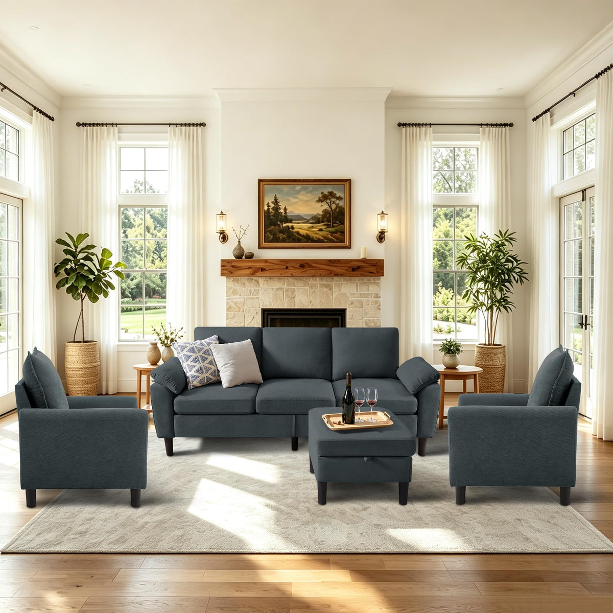 4-Piece Sectional Sofa Set