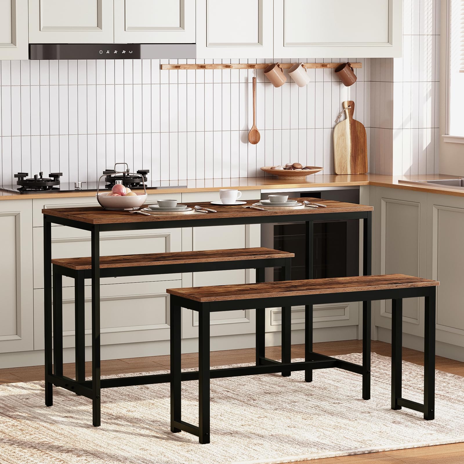 Industrial Dining Benches Set of 2