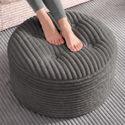 Fabulcozy 23.6in Round Pouf Ottoman, Corduroy Footstool Foot Rest Seating