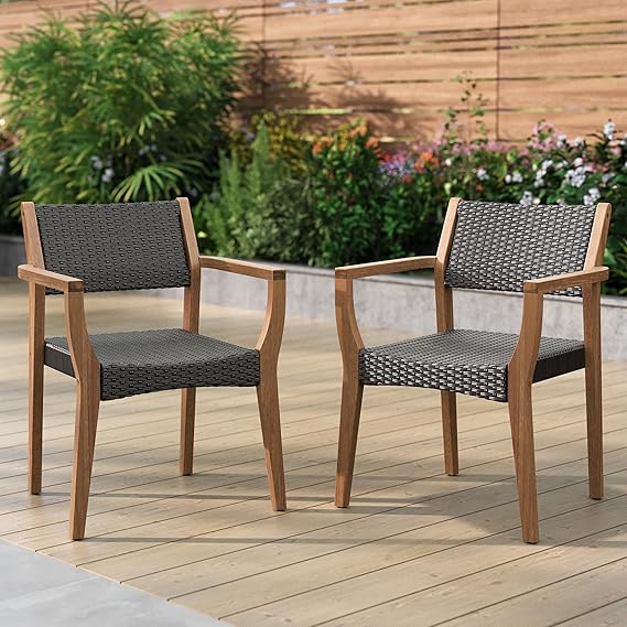 Extendable Acacia Wood Outdoor Dining Set